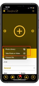 5. Upload or take a photo (videos not supported). Photos will take a few seconds to upload